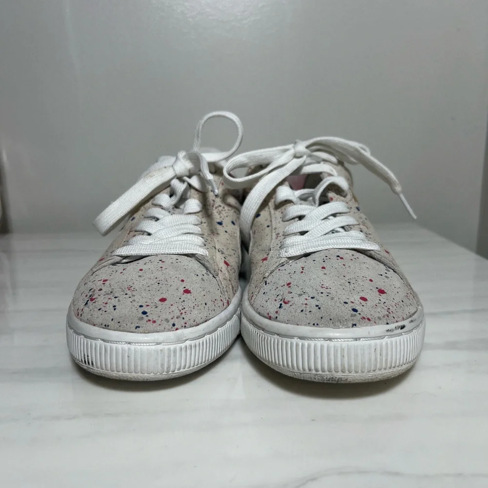 Puma Men's Natural Paint Splatter Sneakers‎ Suede Classic Allo Gray Size 8.5